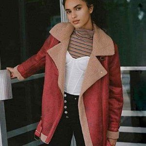 Urban Outfitters Moto Sherpa Oversize Jacket